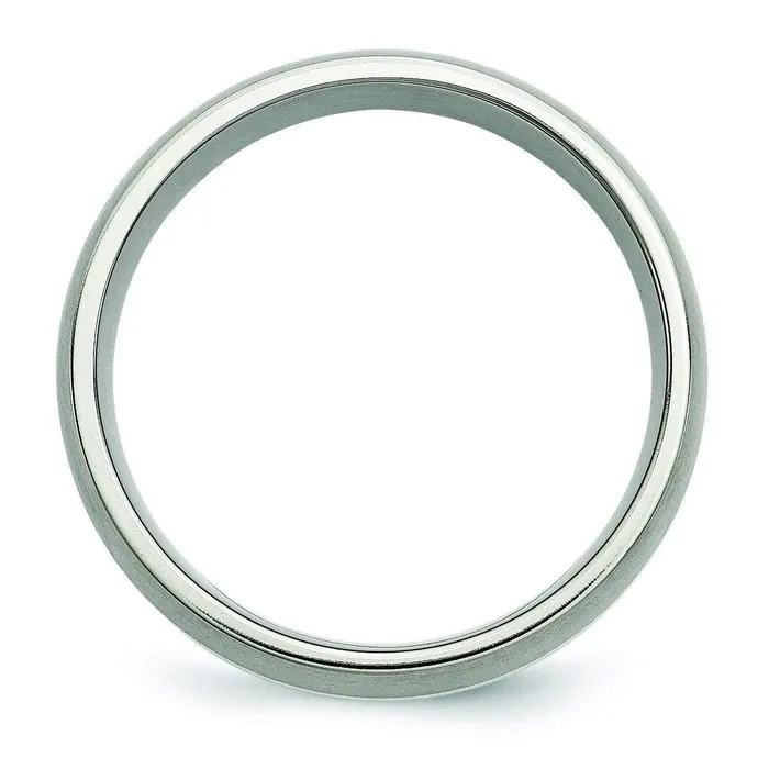 Titanium and Silver Wedding Band Matte Finish in 8mm deBebians Rings