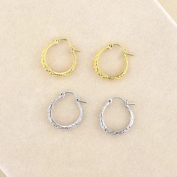 BERRICLE Earrings Filigree Hoop Earrings in Sterling Silver 2 Pairs