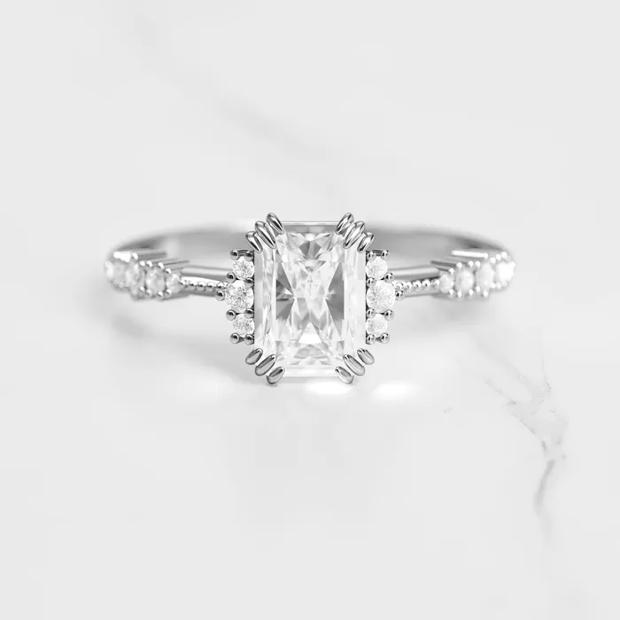 Capucinne Radiant Cluster Diamond Ring Rings