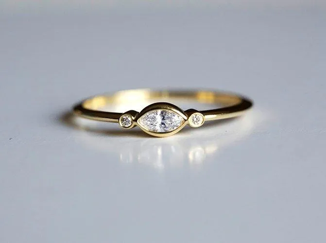 Capucinne Rings Diamond Engagement Ring White Diamond Engagement Ring