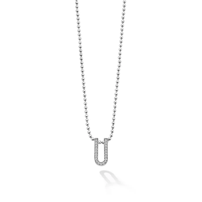 Caviar Spark Small Linear Diamond Pendant Necklace LAGOS Necklaces