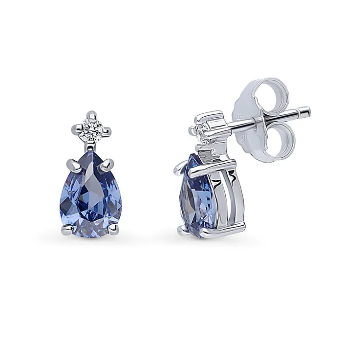 Earrings BERRICLE Solitaire Pear Stud Earrings in Sterling Silver 14ct