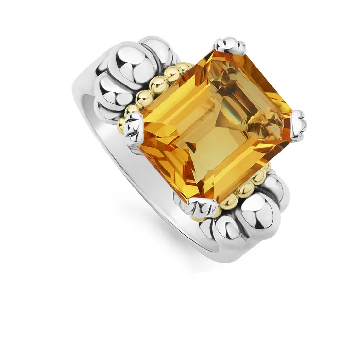 Glacier Medium EmeraldCut Citrine Ring LAGOS Rings