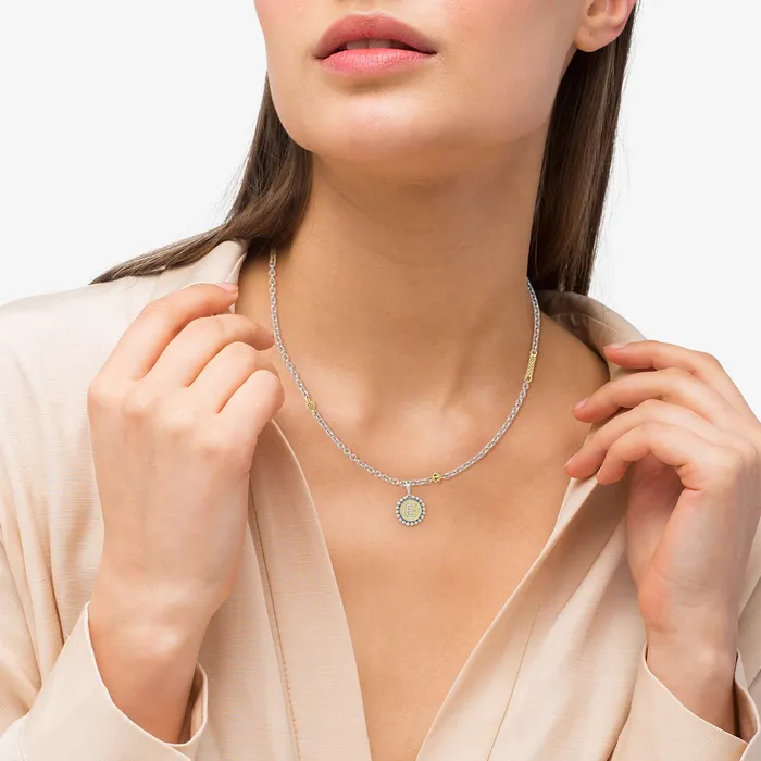 lagosdev Charm Necklaces Signature Caviar Diamond E Initial Charm