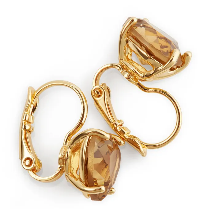 Les Nereides Earrings Les Nereides Golden Brown Diamantine Heart Sleeper Earrings