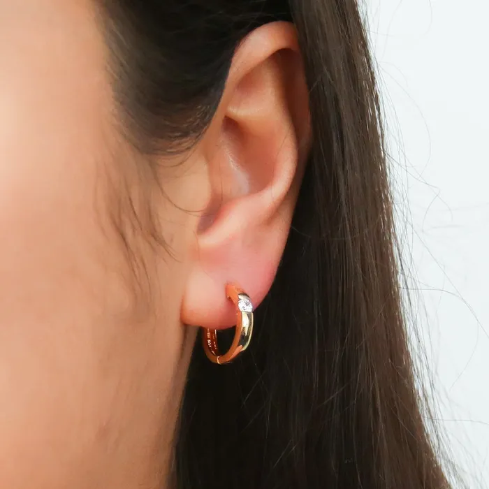 Solitaire CZ Hoop Earrings in Sterling Silver 2 Pairs BERRICLE Earrings