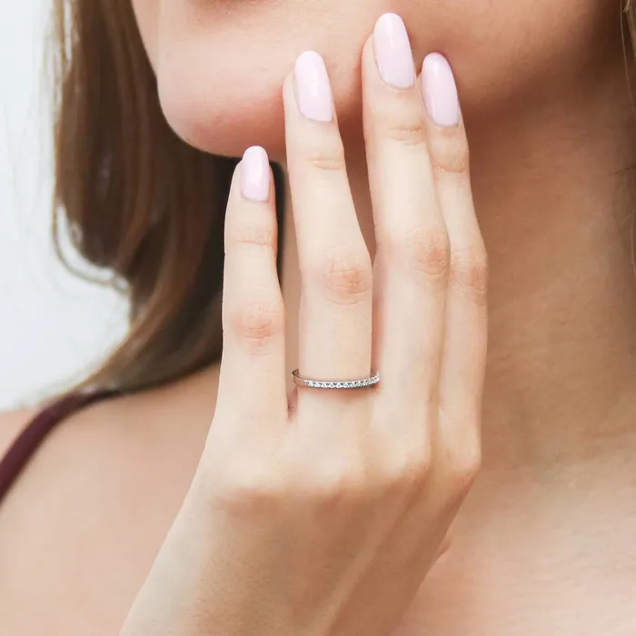 Solitaire Kaleidoscope Purple Aqua CZ Ring Set in Sterling Silver BERRICLE Rings