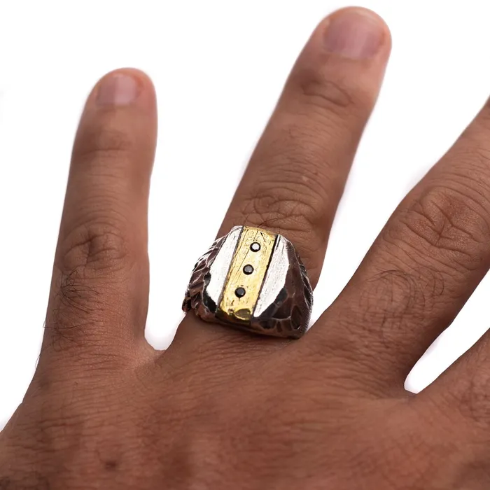KODRAT RING 925 STERLING SILVER AND BRASS Jess Zabala Jewelry Rings