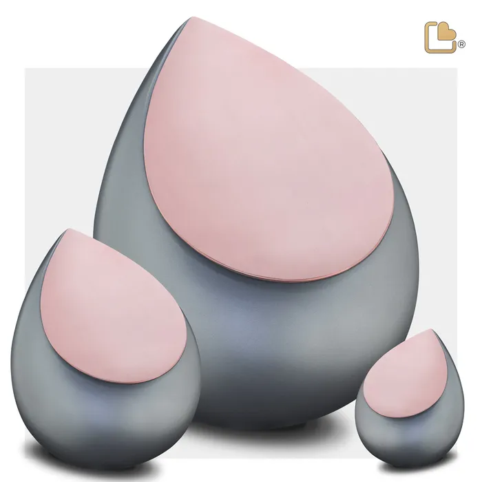 LoveUrns Drop Keepsake Urn French Grey Brushed Rose Gold Earrings