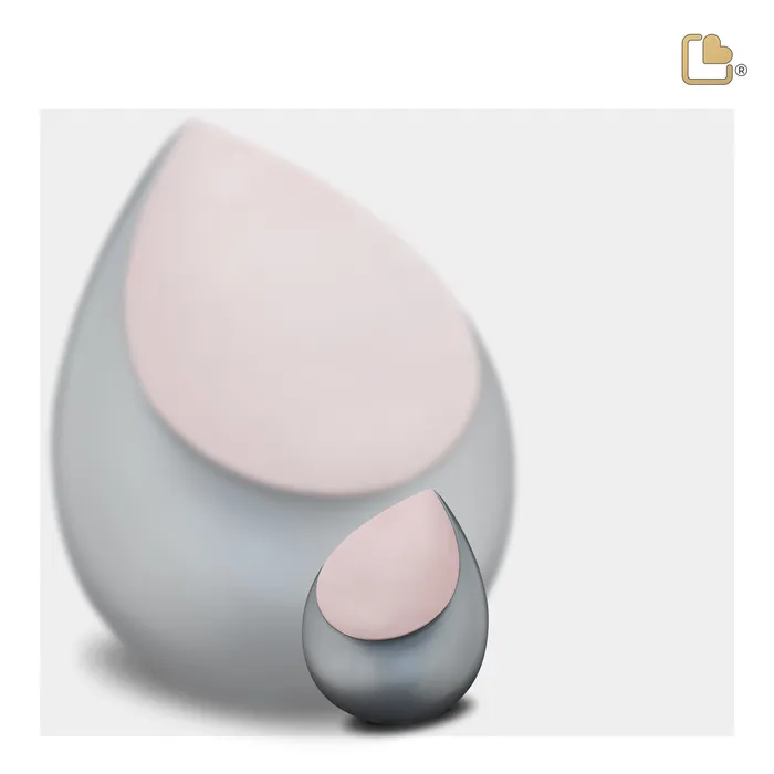 LoveUrns Drop Keepsake Urn French Grey Brushed Rose Gold Earrings