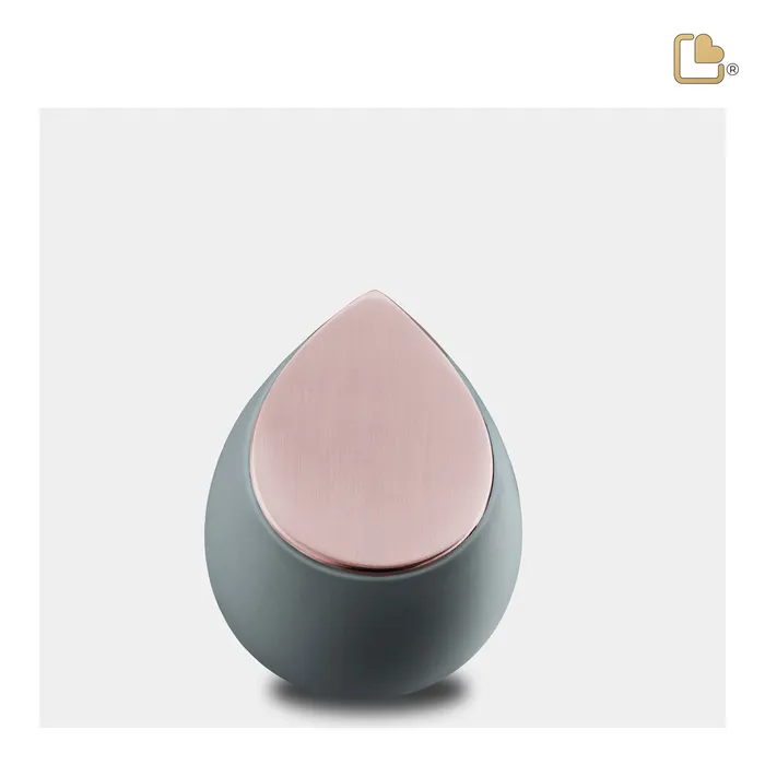 LoveUrns Drop Keepsake Urn French Grey Brushed Rose Gold Earrings