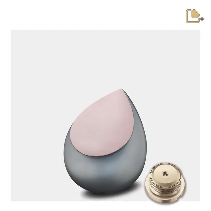 LoveUrns Drop Keepsake Urn French Grey Brushed Rose Gold Earrings