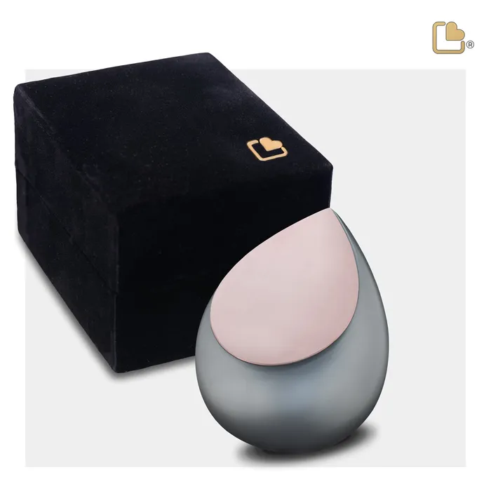 LoveUrns Drop Keepsake Urn French Grey Brushed Rose Gold Earrings