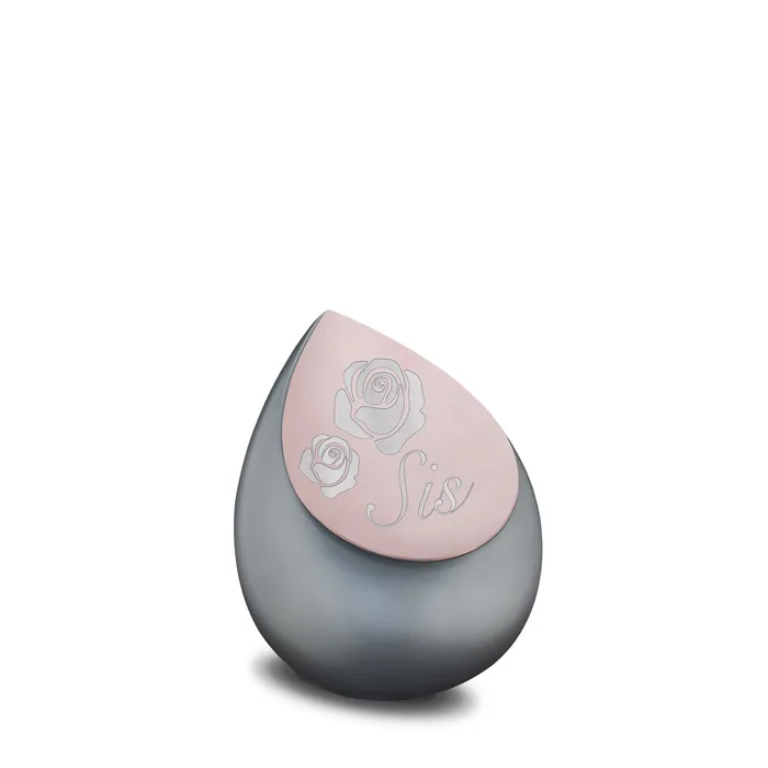 LoveUrns Drop Keepsake Urn French Grey Brushed Rose Gold Earrings