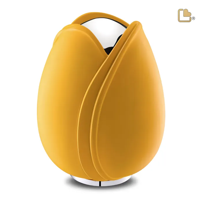 LoveUrns Rings Tulip Standard Adult Urn Yellow Polished Silver