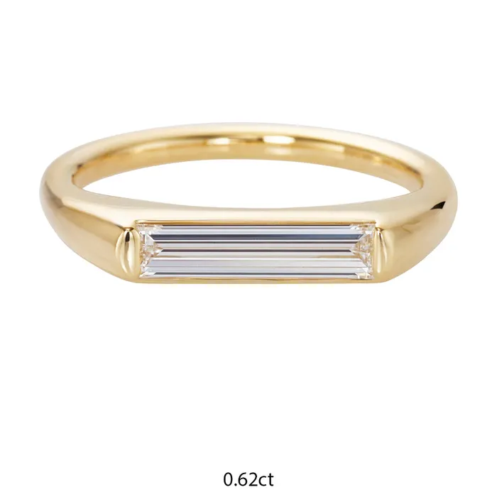 Rings ARTEMER Minimalist Engagement Ring with OOAK Long Baguette Diamond